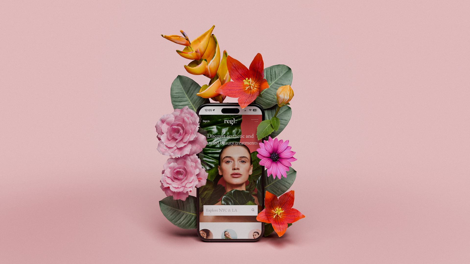 Regi floral branding graphic